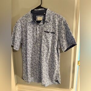 7 Diamonds Blue and Purple Casual Button Down Shirt
